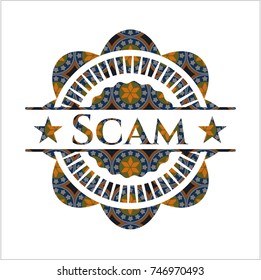 Scam arabesque emblem background. arabic decoration.