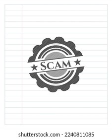 Scam drawn with pencil strokes. Vector Illustration. Detailed. 