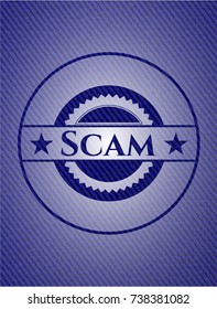 Scam emblem with jean texture Scam emblem with jean texture