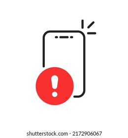 scam or fraud alert message like phone notice. flat outline trend modern hack access logotype graphic web design element. concept of smart cellphone symbol like get announcement or bad information