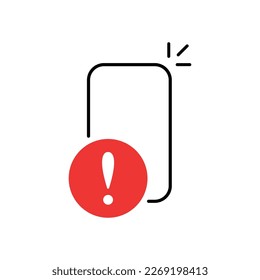 scam or fraud alert message like phone notice. flat outline trend modern hack access logotype graphic web design element. concept of smart cellphone symbol like get announcement or bad information
