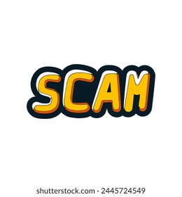 scam fraud sticker label vector illustration template design
