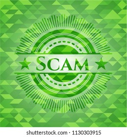 Scam green mosaic emblem