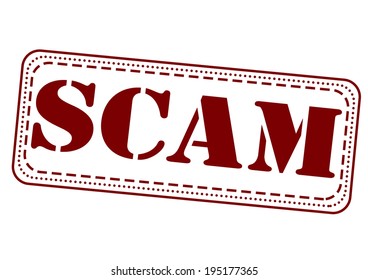 scam grunge stamp with on vector illustration