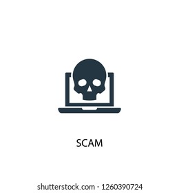 scam icon. Simple element illustration. scam concept symbol design. Can be used for web and mobile.