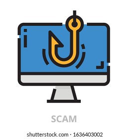 Scam icon for website, application, printing, document, poster design, etc.