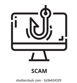 Scam icon for website, application, printing, document, poster design, etc.