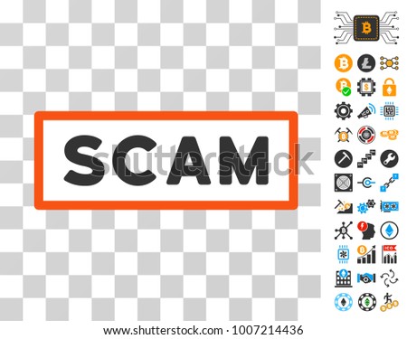Scam Label Pictograph Bonus Bitcoin!    Mining Stock Vector Royalty - 