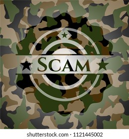 Scam on camo pattern