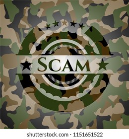 Scam on camo texture