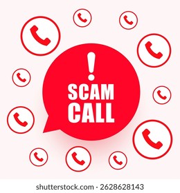 scam phone call alert cautela background design vetor