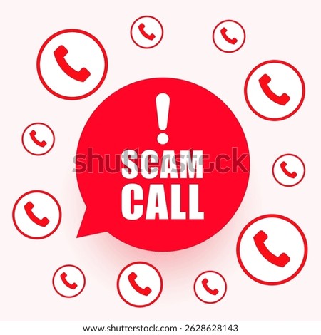 scam phone call alert caution background design vector