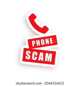 scam phone call sticker background design vector