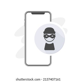 Scam Phone Call, Telephone Scams, Stop Calls From Scammers, Icon Vector Illustration