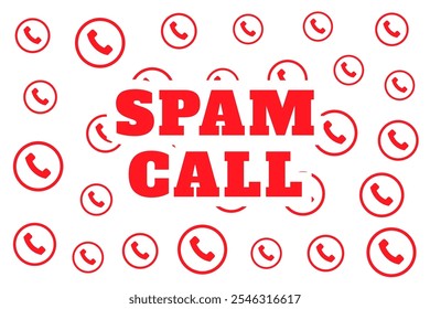 scam phone call warning white background vector