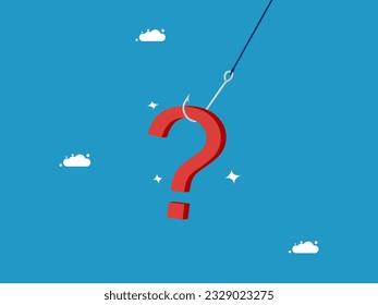 Scam problem. Question mark on the hook