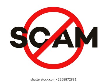 Scam prohibition symbol vector isolated
