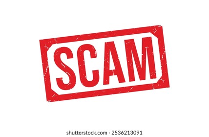 Scam Red rubber stamp on white background. Scam stamp sign. Scam stamp.