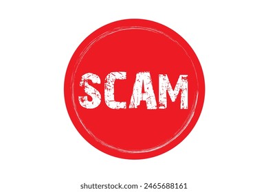 Scam Red Stamp Fraud Warning Danger Risk Illustration