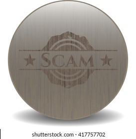 Scam retro wooden emblem