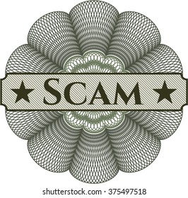 Scam rosette or money style emblem