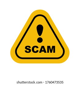 scam sign on white background