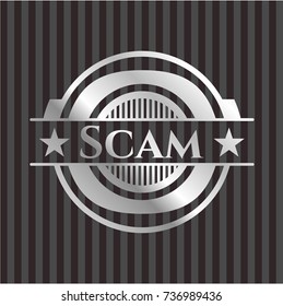 Scam silvery emblem