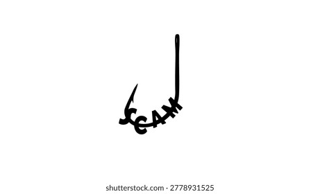 scam symbol, black isolated vector silhouette