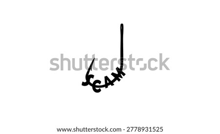 scam symbol, black isolated vector silhouette