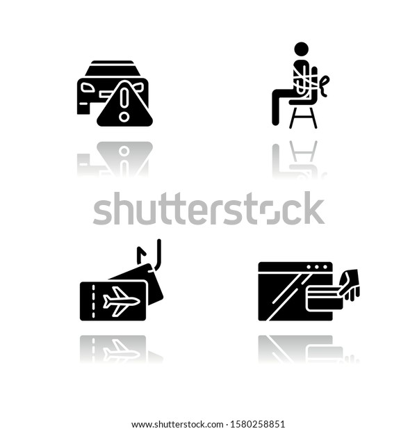 Scam Types Drop Shadow Black Glyph Stock Vector Royalty Free 1580258851