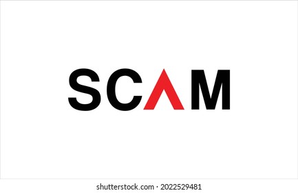 SCAM typography icon logo design vector illustration symbol