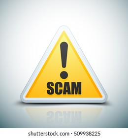 Scam warning sign illustration