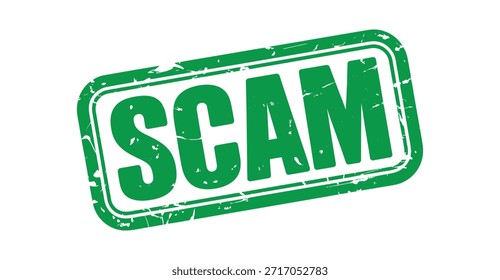 Etiqueta De Selo De Aviso De Fraude Com Crachá De Retângulo Angustiado Verde Isolado No Fundo Branco Para Alerta De Fraude E Consciência De Segurança