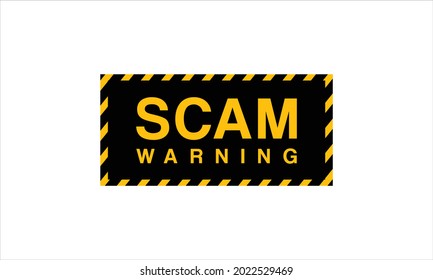 Scam Warning  yellow tape icon logo vector illustration monogram symbol
