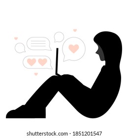 Estafa en el sitio de citas engañando con alguien ilustración vectorial dibujos de diseño plano estilo moderno 