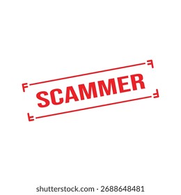 Scammer Rubber Stamp. Red Rubber Grunge Stamp Vector Illustration