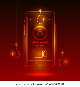 Video Ilustración vectorial de llamadas y pantalla de teléfono inteligente con estafa de fraude y alerta de phishing