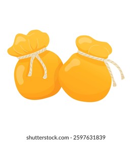 Scamorza cheese. Organic farm food. Design element, cartoon flat illustration for logo, poster, menu. Isolated on white background.
