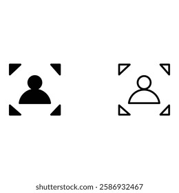 scan avatar icon. icon set black line