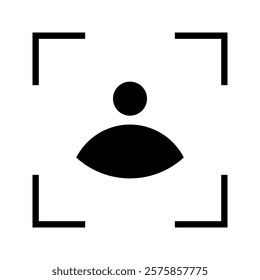 scan avatar icon symbol, simple, black line white background