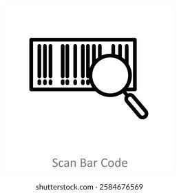 Scan Bar Code icon concept