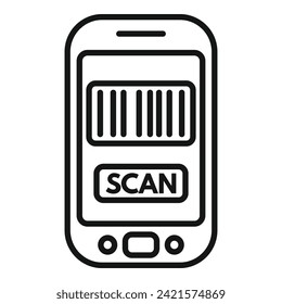 Scan bar code icon outline vector. Ticket pay label. Id matrix sign