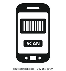 Scan bar code icon simple vector. Ticket pay label. Id matrix sign