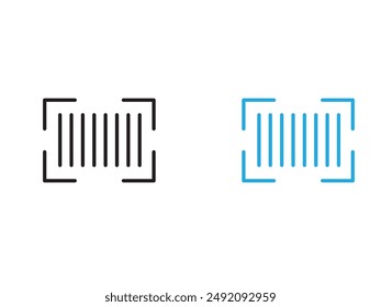 Scan barcode icon black and white vector outline sign