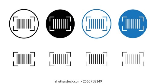 Scan barcode icon Black and white outline vector