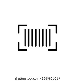 Scan barcode icon Black and white outline vector