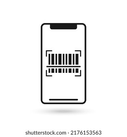 Strichcode per Telefon prüfen. Flaches Design.