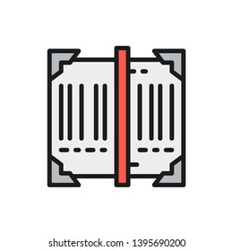 Scan barcode, tracking flat color icon.