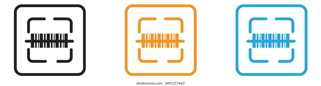 Scan barcode vector logo set collection for web app ui
