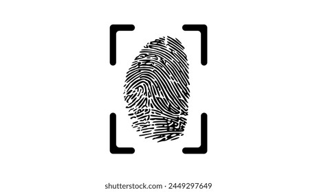 Scan Biometric Identity, black isolated silhouette